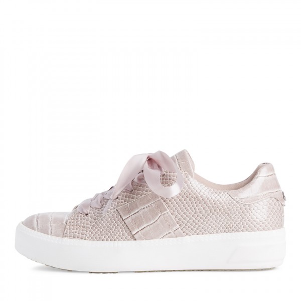 Basket Tamaris taupe effet croco